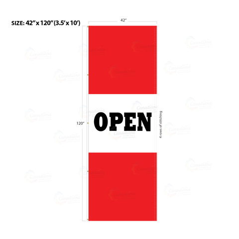 Red Acid Dyed Tri-Panel Auto/Dealer Message Banner - Canadiana Flag