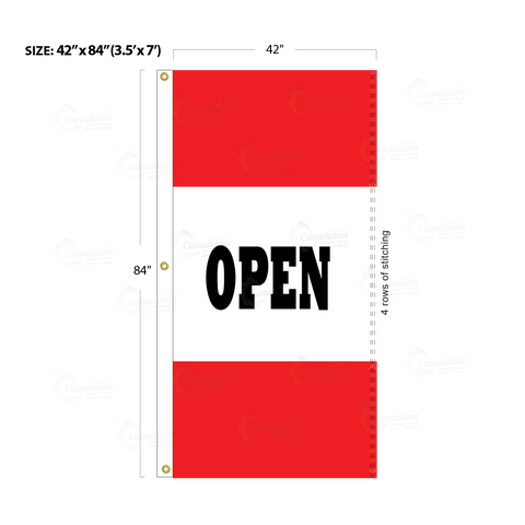 Red Acid Dyed Tri-Panel Auto/Dealer Message Banner - Canadiana Flag