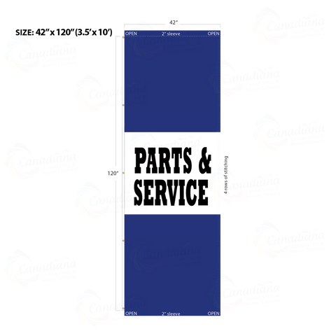 Blue Acid Dyed Tri-Panel Auto/Dealer Message Banner - Canadiana Flag