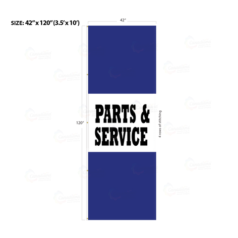 Blue Acid Dyed Tri-Panel Auto/Dealer Message Banner - Canadiana Flag