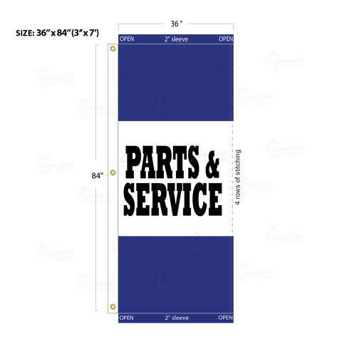 Blue Acid Dyed Tri-Panel Auto/Dealer Message Banner - Canadiana Flag