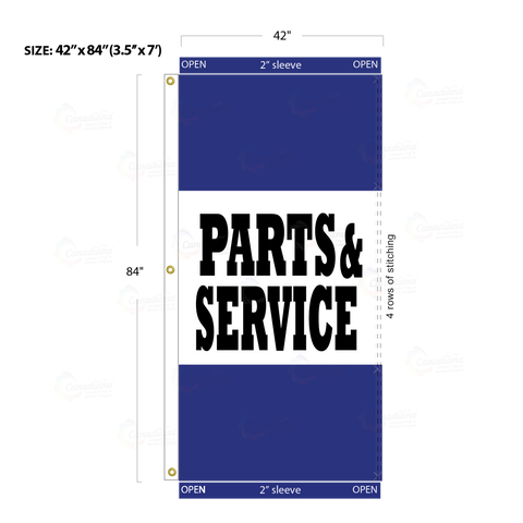 Blue Acid Dyed Tri-Panel Auto/Dealer Message Banner - Canadiana Flag