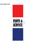 Red & Blue Acid Dyed Tri-Panel Auto/Dealer Message Banner - Canadiana Flag