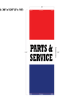 Red & Blue Acid Dyed Tri-Panel Auto/Dealer Message Banner - Canadiana Flag