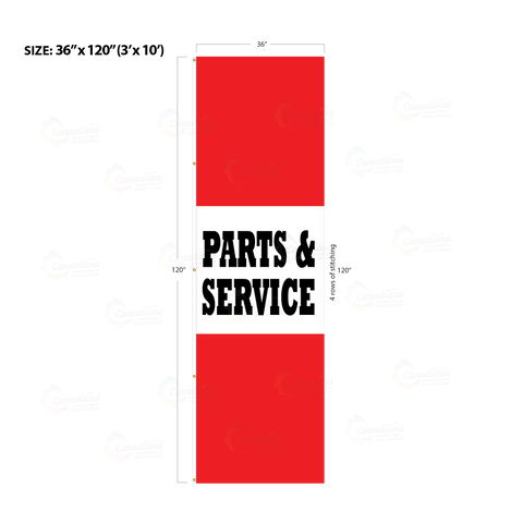 Red Acid Dyed Tri-Panel Auto/Dealer Message Banner - Canadiana Flag