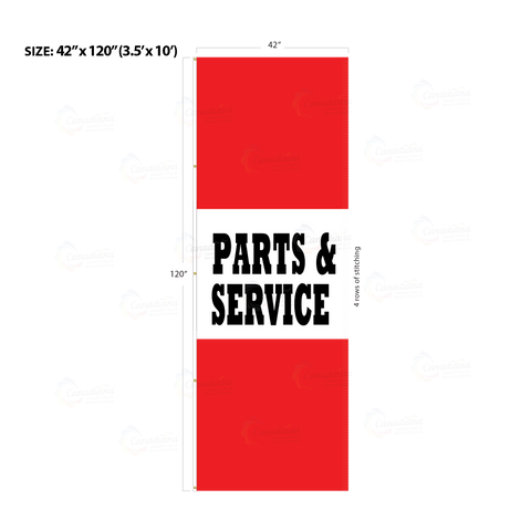 Red Acid Dyed Tri-Panel Auto/Dealer Message Banner - Canadiana Flag