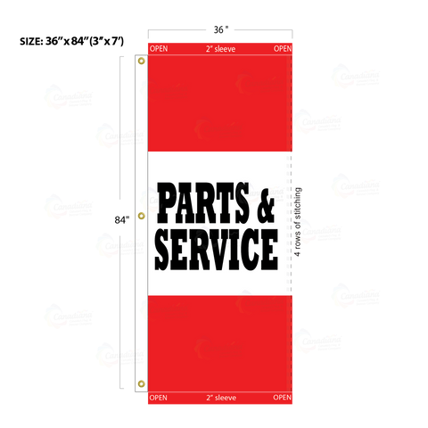 Red Acid Dyed Tri-Panel Auto/Dealer Message Banner - Canadiana Flag