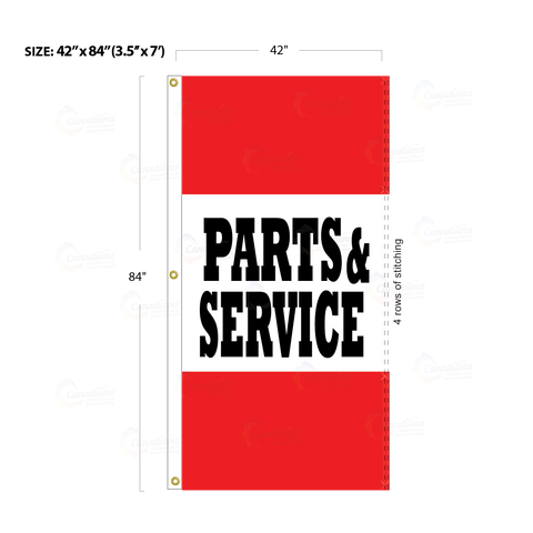 Red Acid Dyed Tri-Panel Auto/Dealer Message Banner - Canadiana Flag