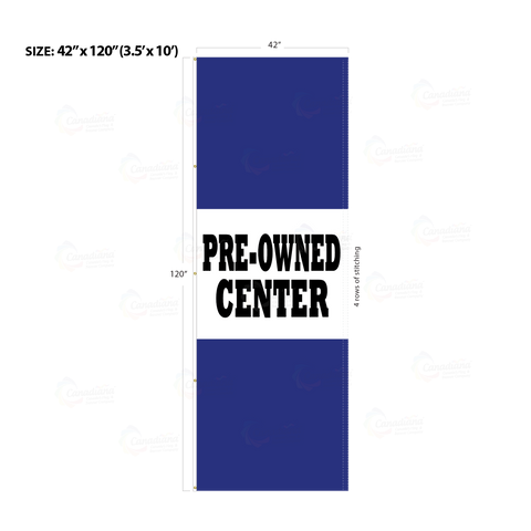 Blue Acid Dyed Tri-Panel Auto/Dealer Message Banner - Canadiana Flag