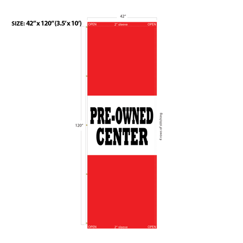 Red Acid Dyed Tri-Panel Auto/Dealer Message Banner - Canadiana Flag