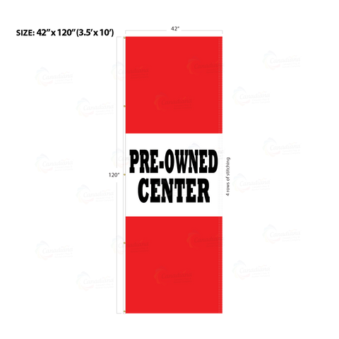 Red Acid Dyed Tri-Panel Auto/Dealer Message Banner - Canadiana Flag