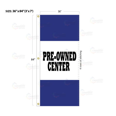 Blue Acid Dyed Tri-Panel Auto/Dealer Message Banner - Canadiana Flag