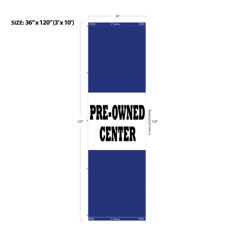 Blue Acid Dyed Tri-Panel Auto/Dealer Message Banner - Canadiana Flag