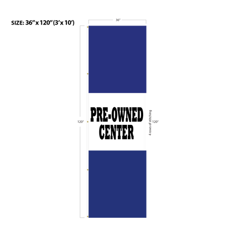 Blue Acid Dyed Tri-Panel Auto/Dealer Message Banner - Canadiana Flag