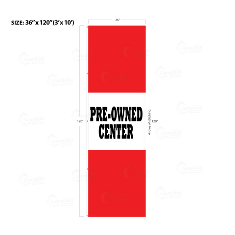 Red Acid Dyed Tri-Panel Auto/Dealer Message Banner - Canadiana Flag