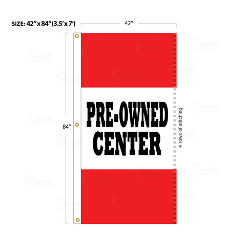 Red Acid Dyed Tri-Panel Auto/Dealer Message Banner - Canadiana Flag