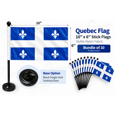 10” x 6” Canada's Provincial Stick Flag Bundle Buy