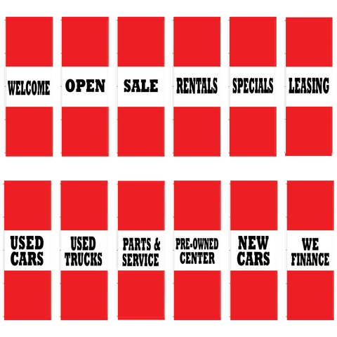 Red Acid Dyed Tri-Panel Auto/Dealer Message Banner - Canadiana Flag