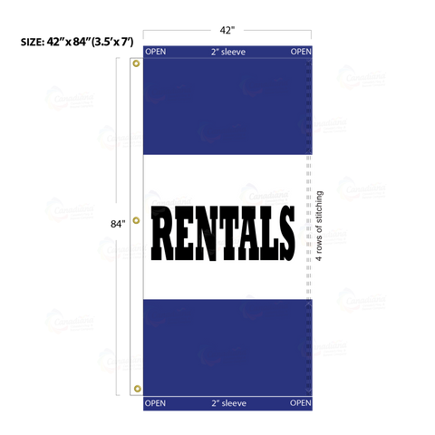 Blue Acid Dyed Tri-Panel Auto/Dealer Message Banner - Canadiana Flag