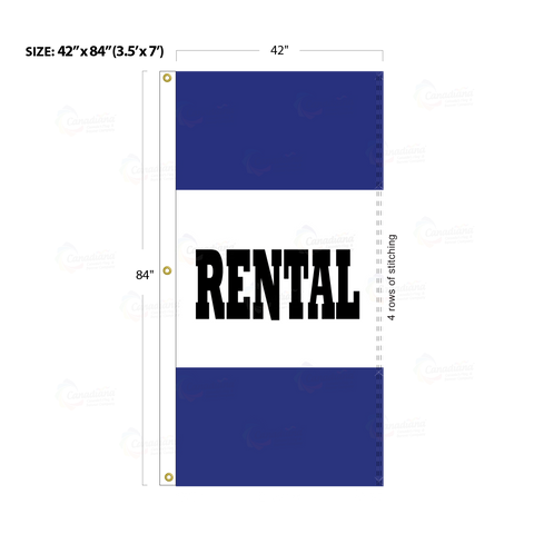 Blue Acid Dyed Tri-Panel Auto/Dealer Message Banner - Canadiana Flag