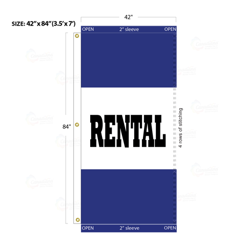 Blue Acid Dyed Tri-Panel Auto/Dealer Message Banner - Canadiana Flag