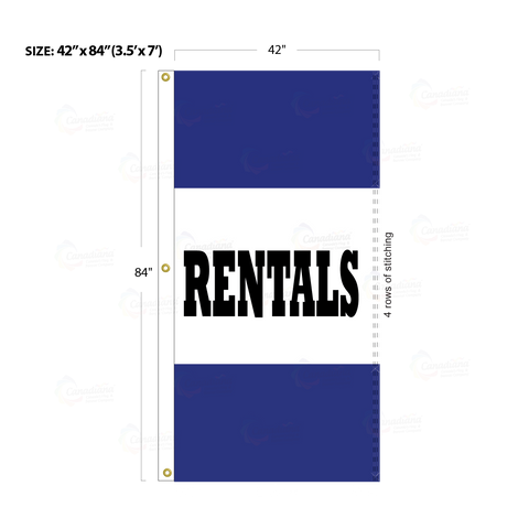 Blue Acid Dyed Tri-Panel Auto/Dealer Message Banner - Canadiana Flag