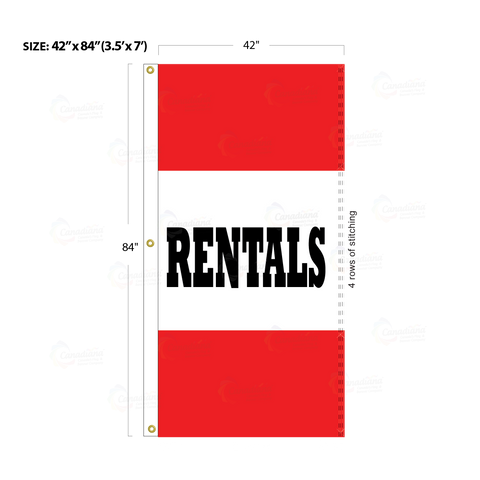 Red Acid Dyed Tri-Panel Auto/Dealer Message Banner - Canadiana Flag