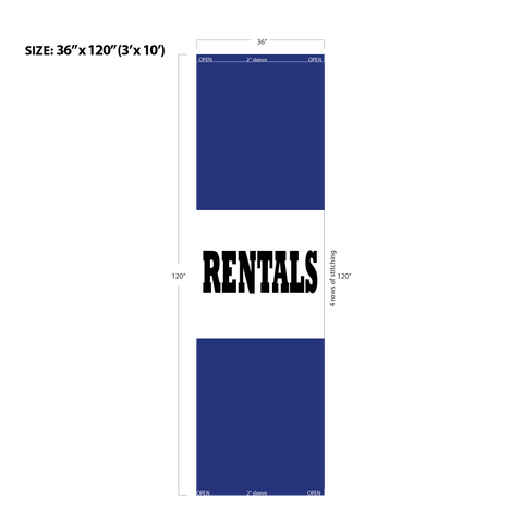 Blue Acid Dyed Tri-Panel Auto/Dealer Message Banner - Canadiana Flag