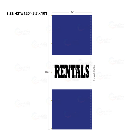 Blue Acid Dyed Tri-Panel Auto/Dealer Message Banner - Canadiana Flag