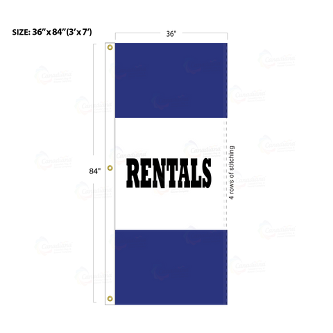 Blue Acid Dyed Tri-Panel Auto/Dealer Message Banner - Canadiana Flag