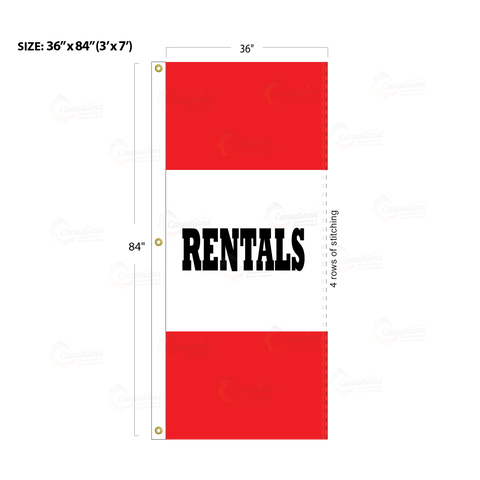 Red Acid Dyed Tri-Panel Auto/Dealer Message Banner - Canadiana Flag