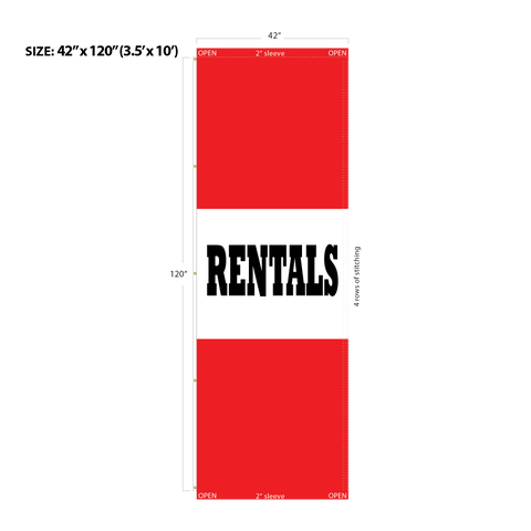 Red Acid Dyed Tri-Panel Auto/Dealer Message Banner - Canadiana Flag