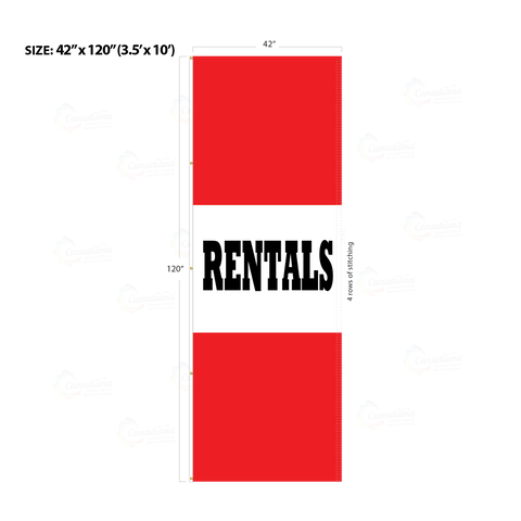 Red Acid Dyed Tri-Panel Auto/Dealer Message Banner - Canadiana Flag