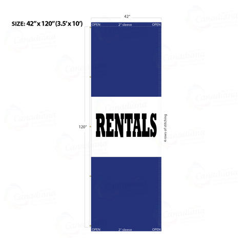 Blue Acid Dyed Tri-Panel Auto/Dealer Message Banner - Canadiana Flag