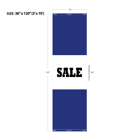 Blue Acid Dyed Tri-Panel Auto/Dealer Message Banner - Canadiana Flag