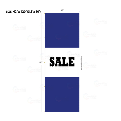 Blue Acid Dyed Tri-Panel Auto/Dealer Message Banner - Canadiana Flag