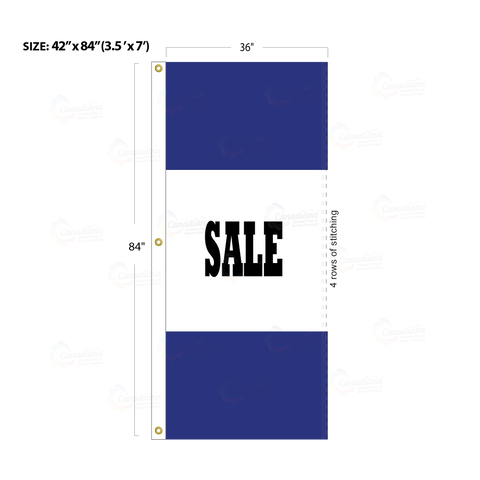 Blue Acid Dyed Tri-Panel Auto/Dealer Message Banner - Canadiana Flag