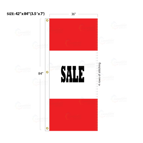 Red Acid Dyed Tri-Panel Auto/Dealer Message Banner - Canadiana Flag