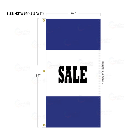 Blue Acid Dyed Tri-Panel Auto/Dealer Message Banner - Canadiana Flag