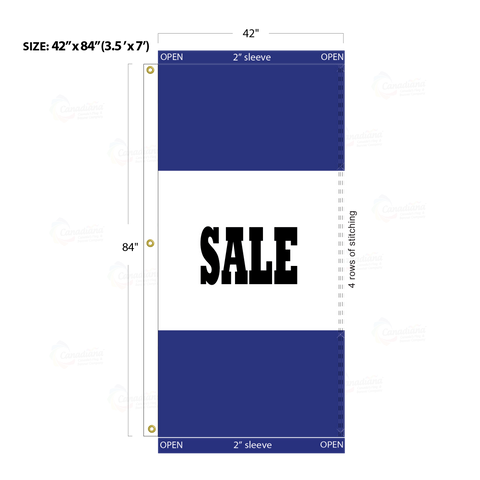 Blue Acid Dyed Tri-Panel Auto/Dealer Message Banner - Canadiana Flag