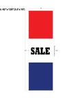 Red & Blue Acid Dyed Tri-Panel Auto/Dealer Message Banner - Canadiana Flag