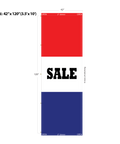Red & Blue Acid Dyed Tri-Panel Auto/Dealer Message Banner - Canadiana Flag