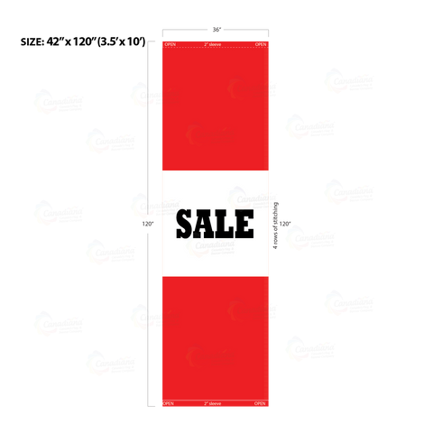 Red Acid Dyed Tri-Panel Auto/Dealer Message Banner - Canadiana Flag