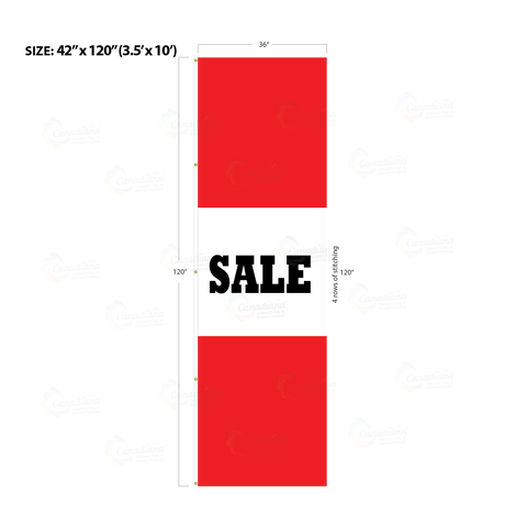 Red Acid Dyed Tri-Panel Auto/Dealer Message Banner - Canadiana Flag