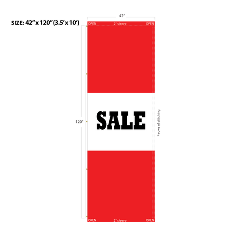Red Acid Dyed Tri-Panel Auto/Dealer Message Banner - Canadiana Flag