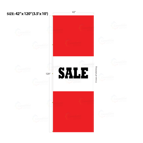 Red Acid Dyed Tri-Panel Auto/Dealer Message Banner - Canadiana Flag