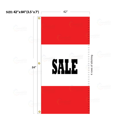 Red Acid Dyed Tri-Panel Auto/Dealer Message Banner - Canadiana Flag