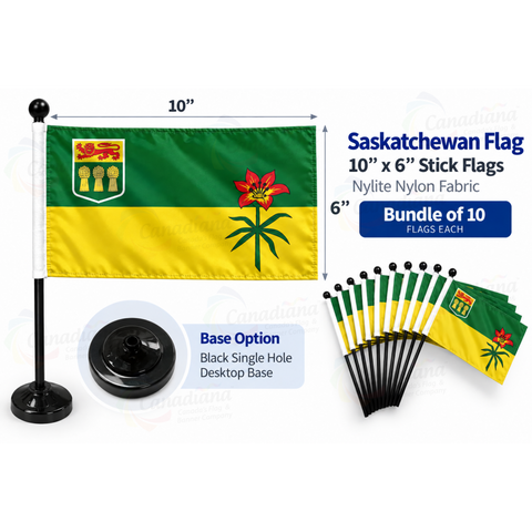 10” x 6” Canada's Provincial Stick Flag Bundle Buy