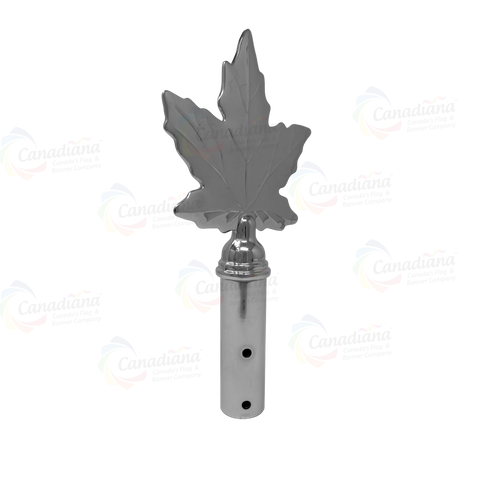 Brass Maple Leaf Pole Top - Canadiana Flag