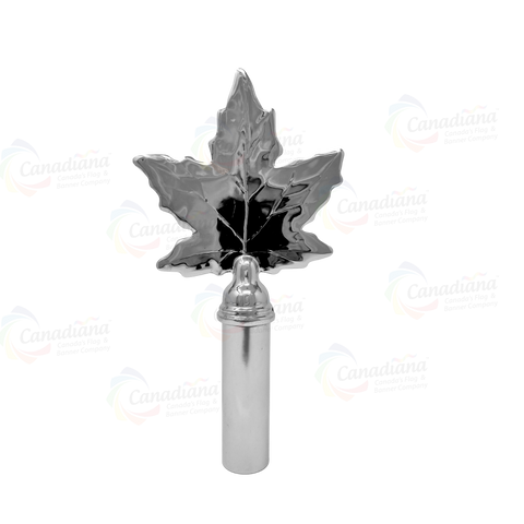 Brass Maple Leaf Pole Top - Canadiana Flag
